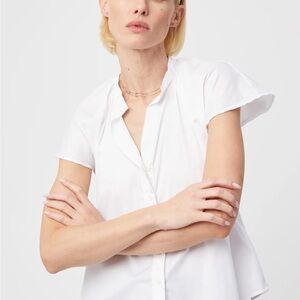 The Shirt, THE FLUTTER SHOULDER SHORT SLEEVE SHIRT, Small